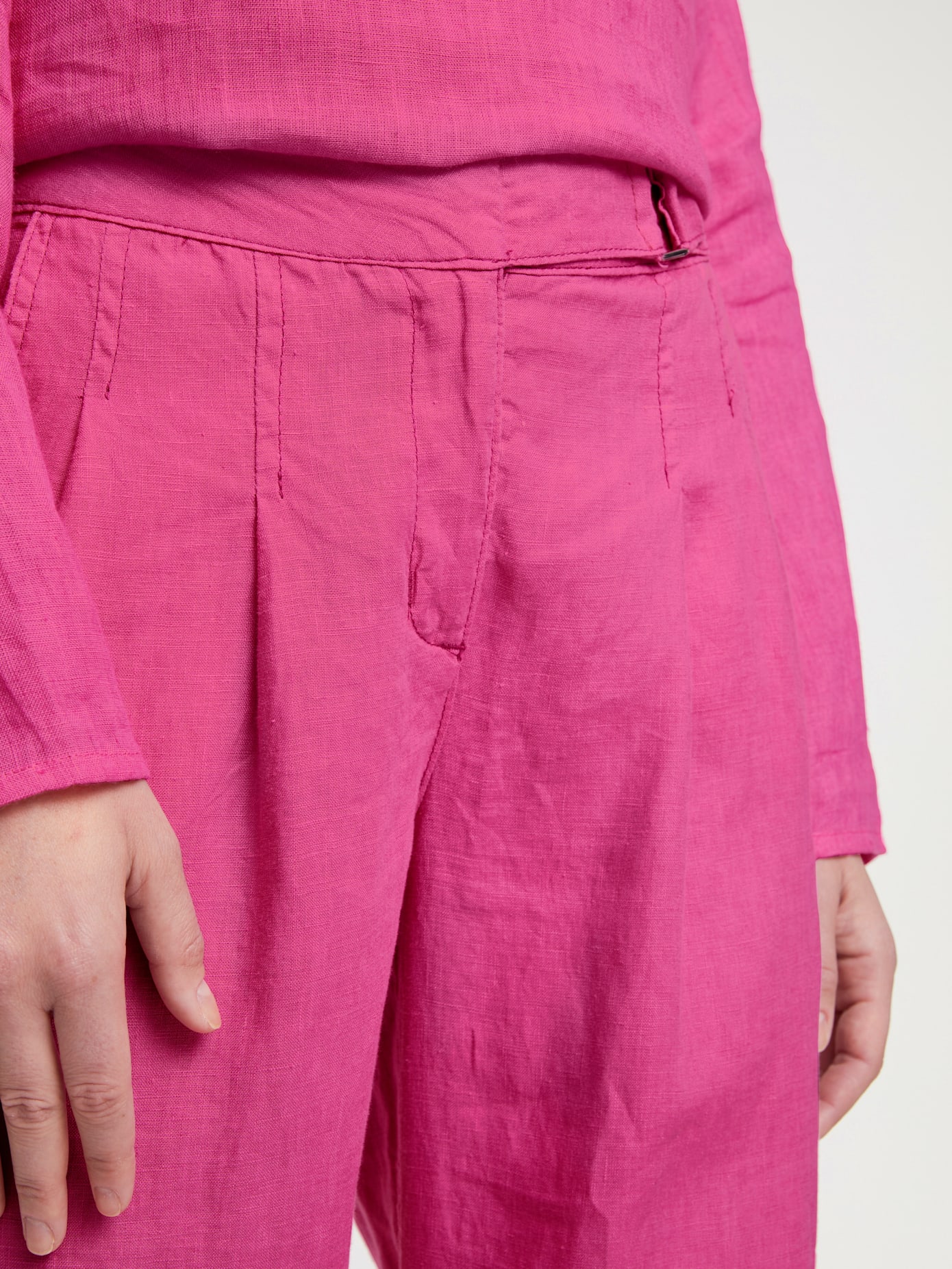 Pantalon en lin jambes larges