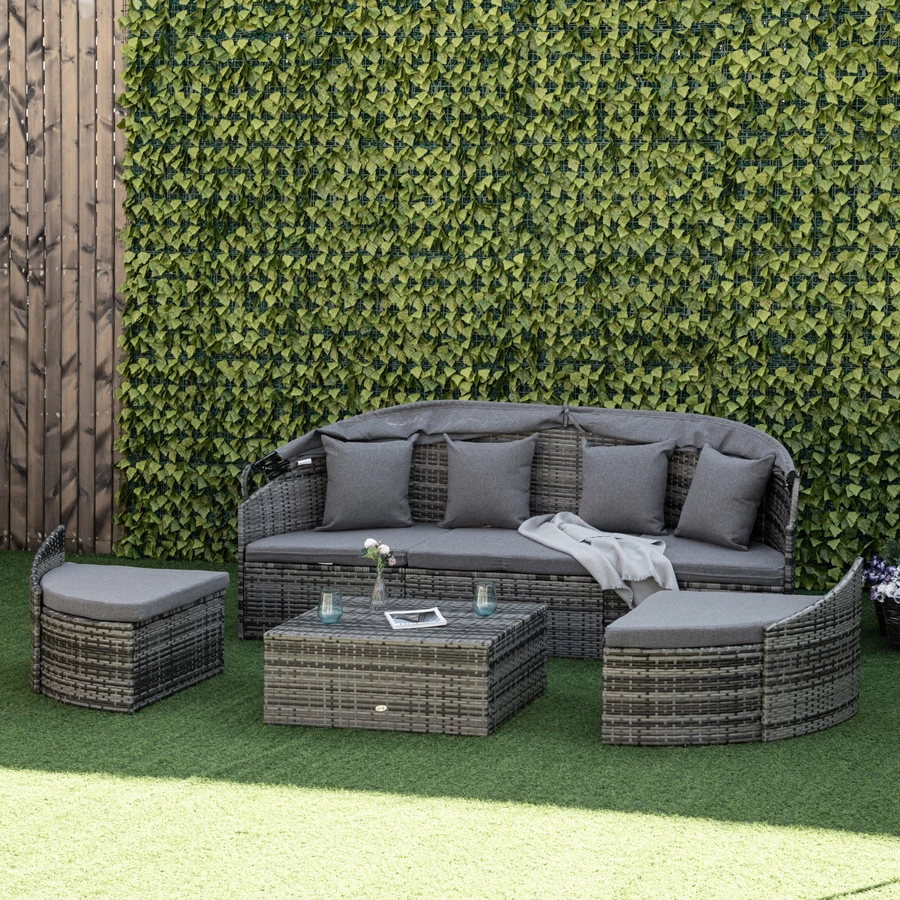 Outsunny Gartenliege grau