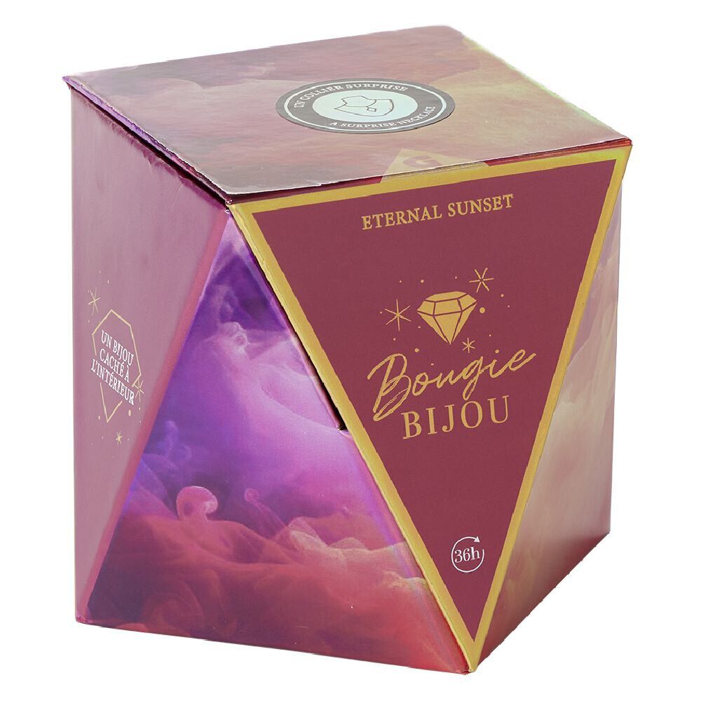 Bougie bijou collier argenté senteur fruits rouges 36h