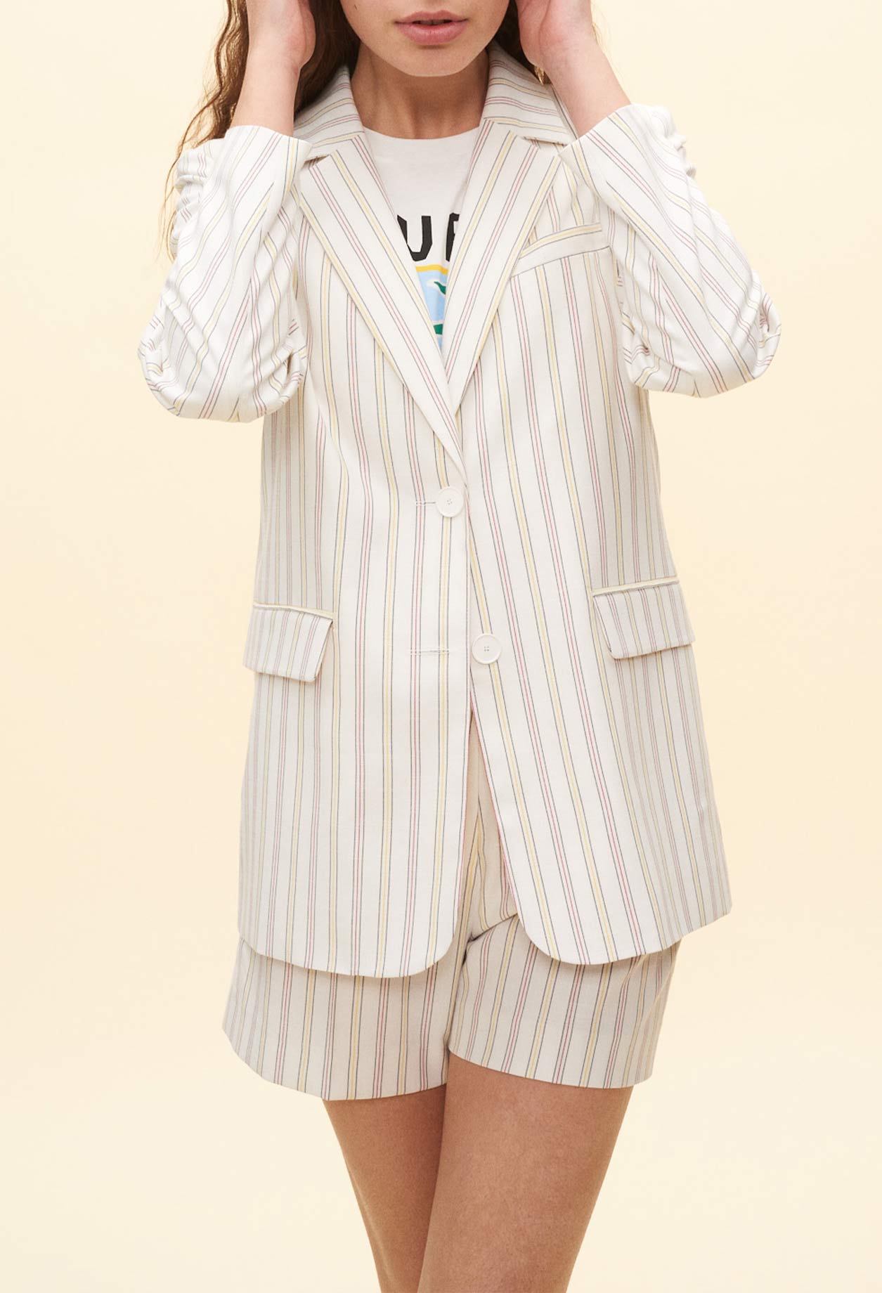 Veste de tailleur rayee