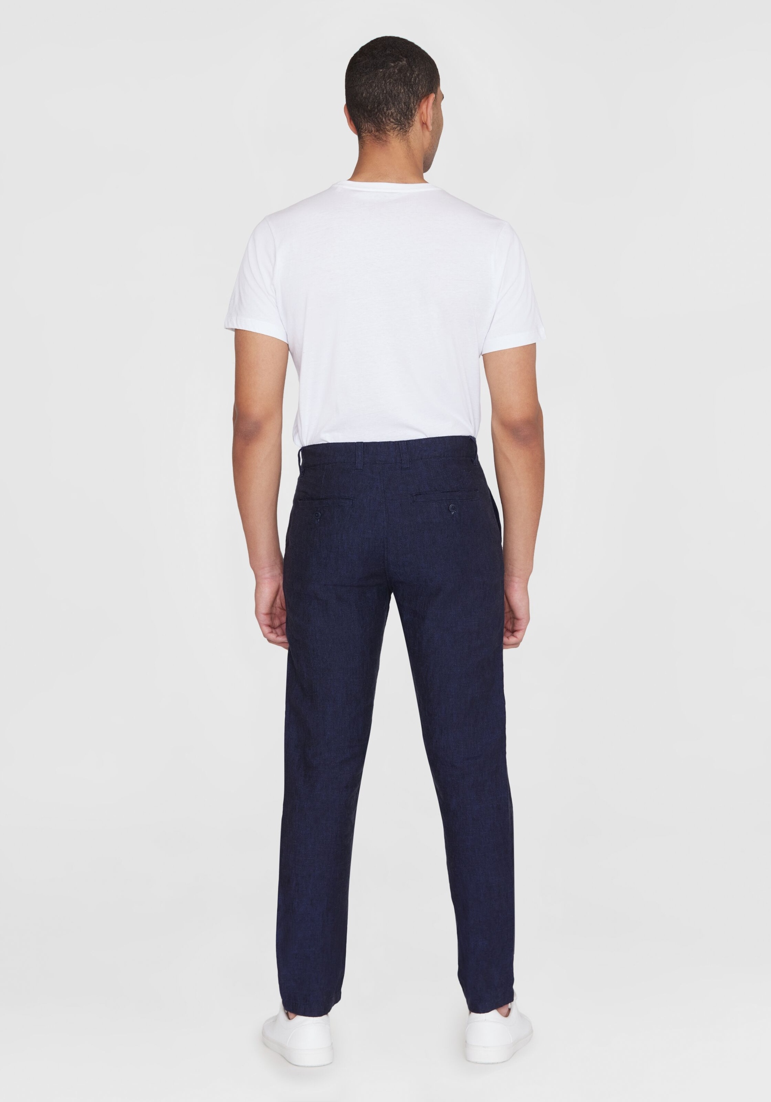 Knowledge Cotton Apparel Leinenhose Chuck Regular Linen Pants Yarndyed - Total Eclipse