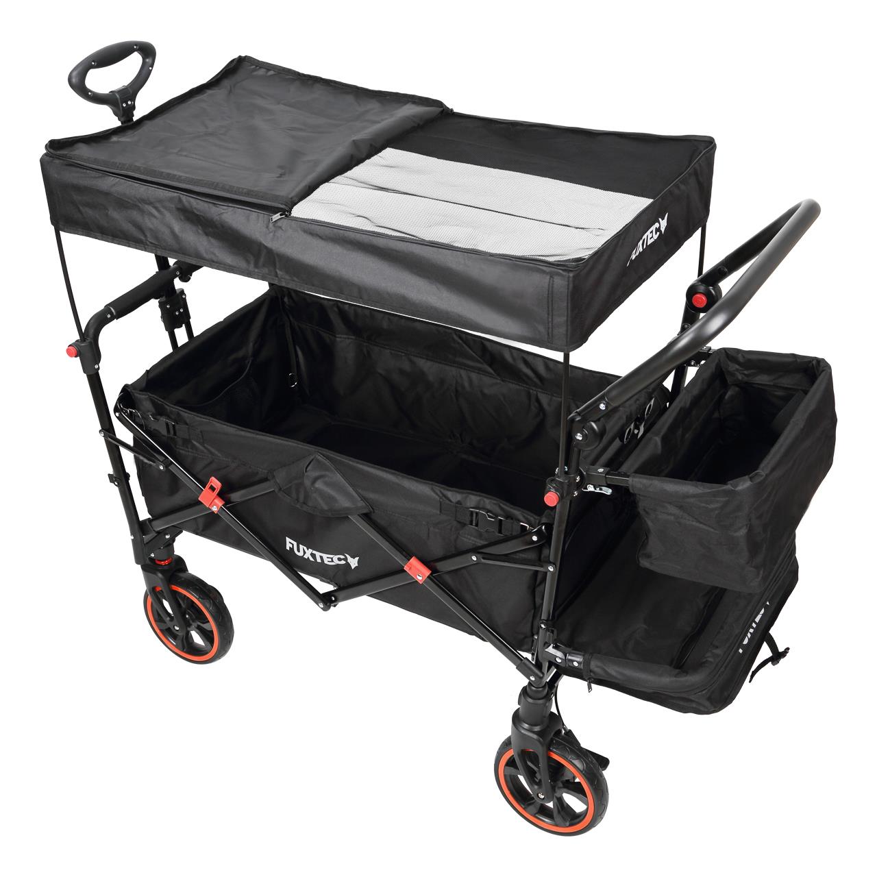 Chariot de jardin pliable noir - premium cruiser - transport charge 75 kg