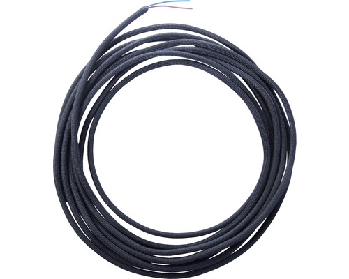 Textielkabel H03VV-F 2x0,75 zwart, verkocht per meter