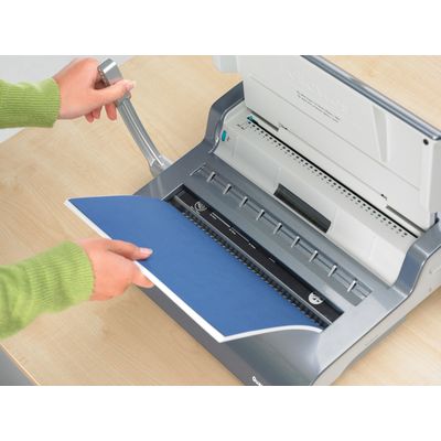 Fellowes Quasar/Wire - machine à relier / relieuse perforeuse manuelle par anneaux métal - Perfore 15 feuilles - relie 130f