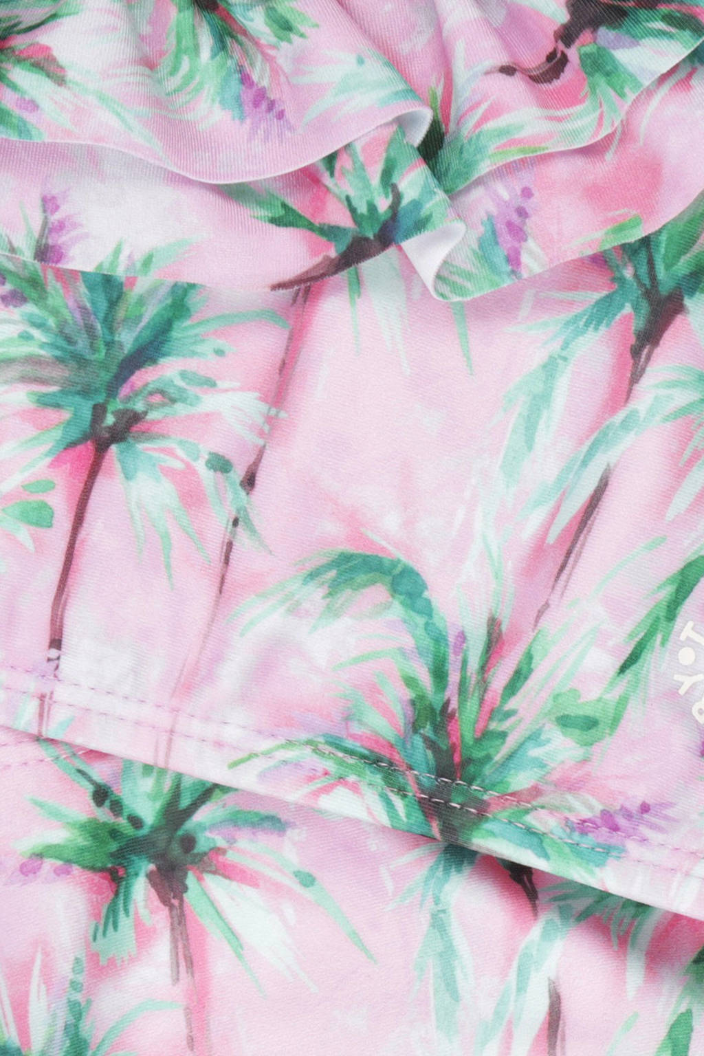 crop bikini Sunkissed met ruches roze/groen