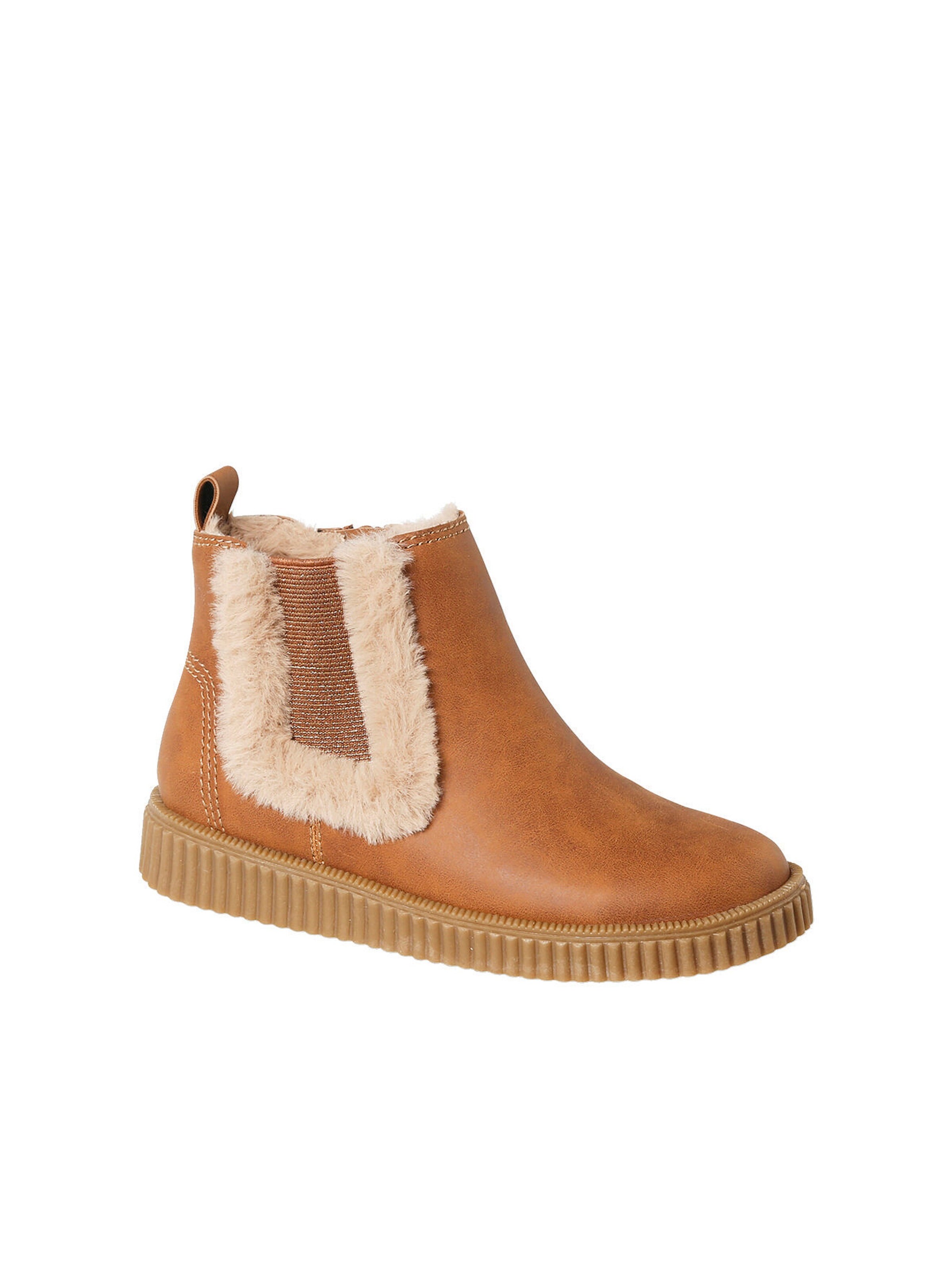 Vertbaudet Warme Mädchen Chelsea-Boots mit Reißverschluss braun
