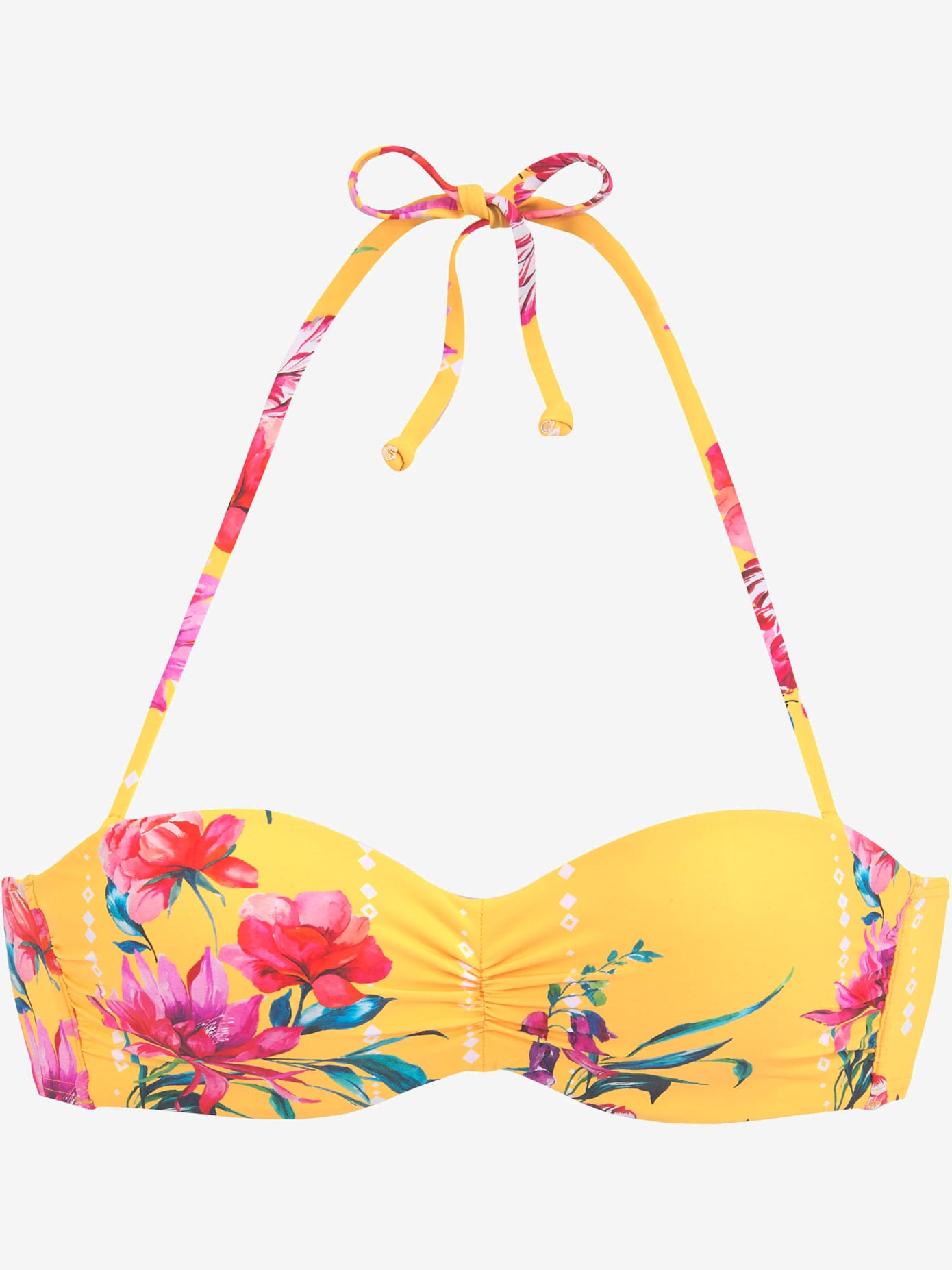 Haut de bikini bandeau à armatures bretelles amovibles
