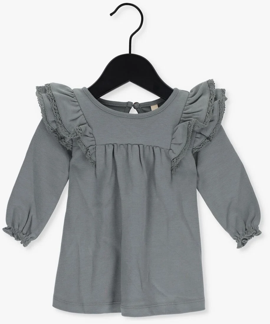 QUINCY MAE blauwe quincy mae mini jurk long sleeve flutter dress