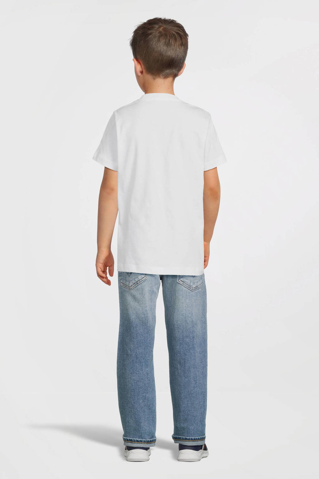 REPLAY T-shirt met logo donkerblauw