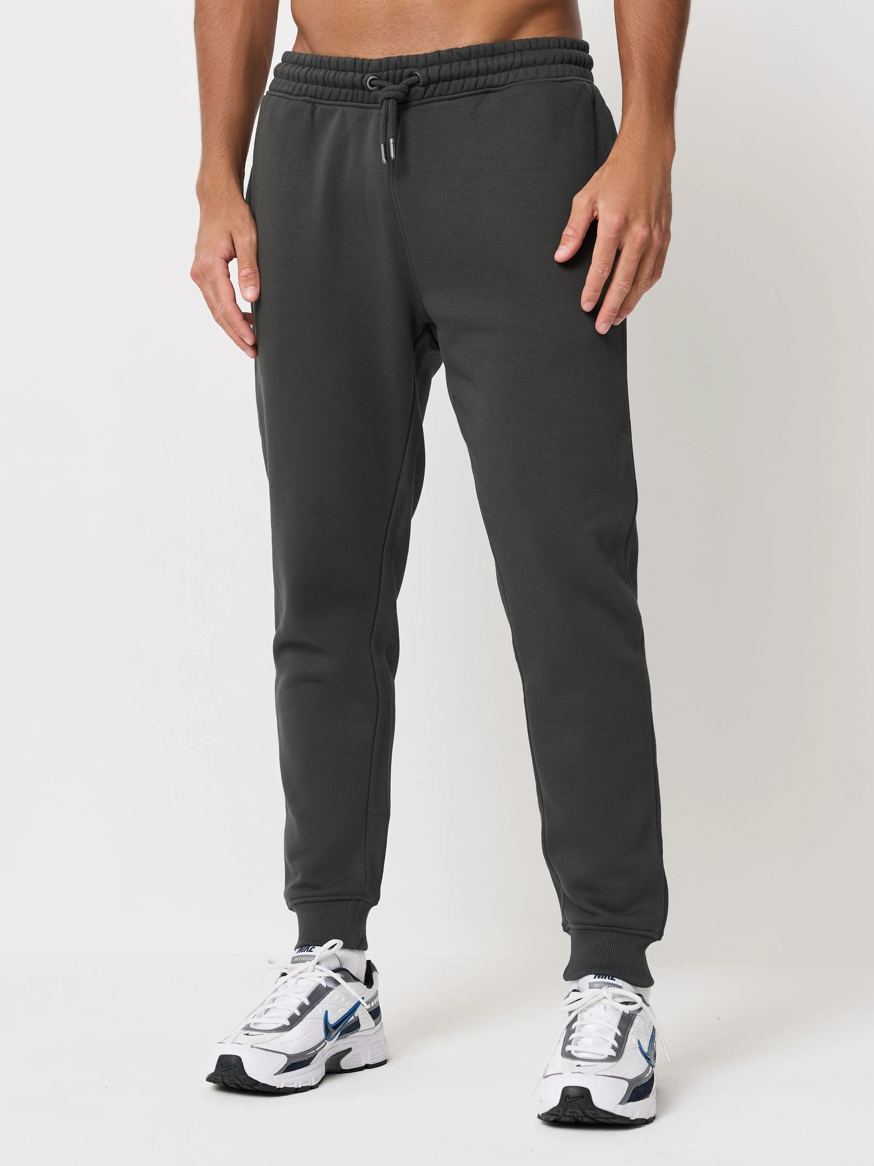 Leisteengrijs/marineblauw - Verpakking van 2 slim-fit jersey joggingbroeken met hoog katoengehalte