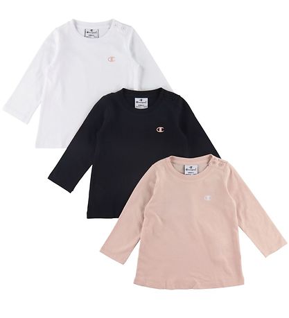 Champion Bluse - 3er-Pack - Weiß/Schwarz/Rosa