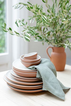 Bord diep kiezel, terracotta, ø 23 cm