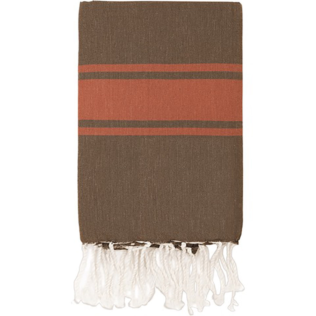 Febronie Fouta Traditionelle St Tropez moka/écrevisse - 100x200 cm