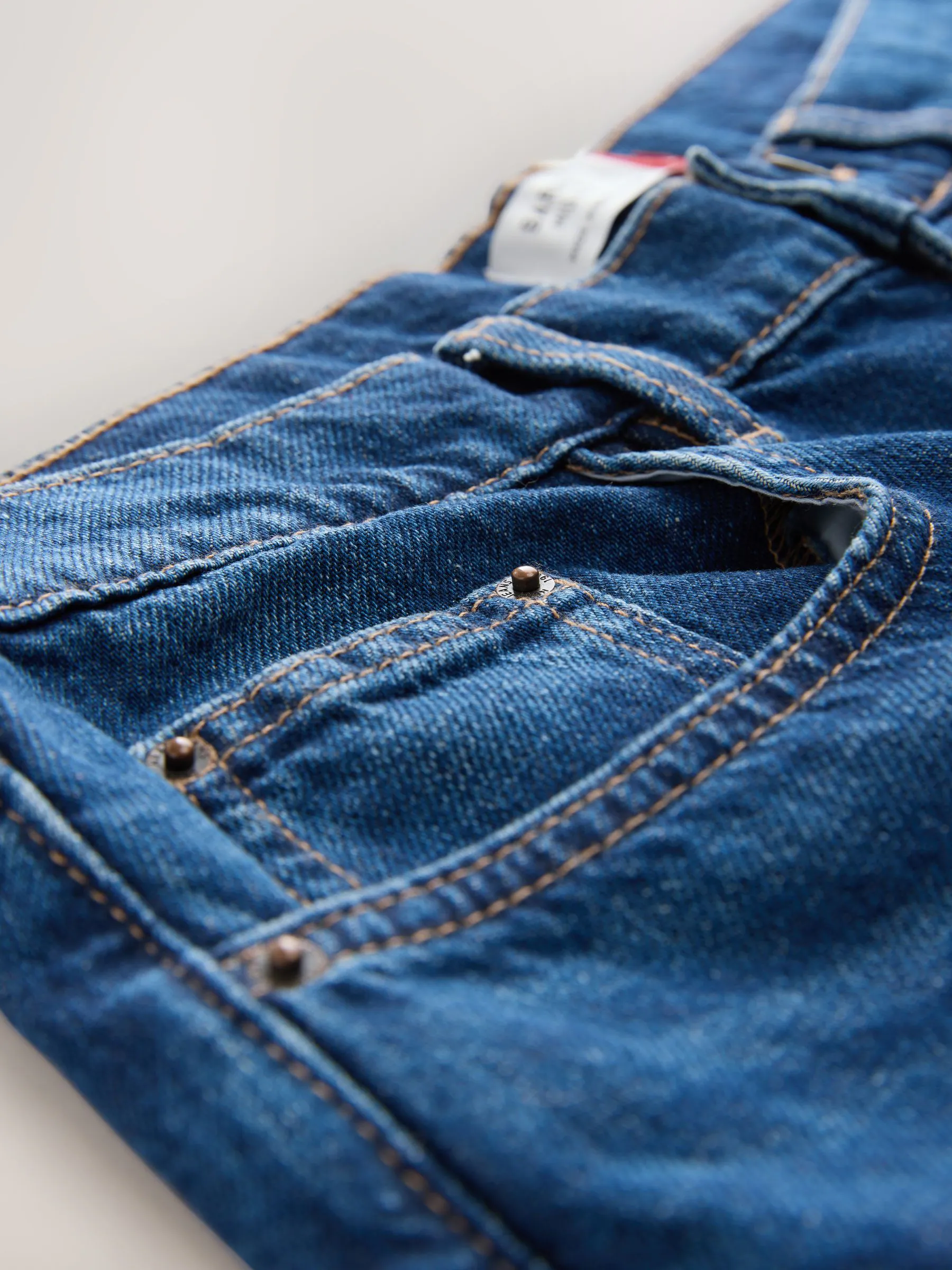 Denim donkerblauw - Jeans met ruime rechte pijpen