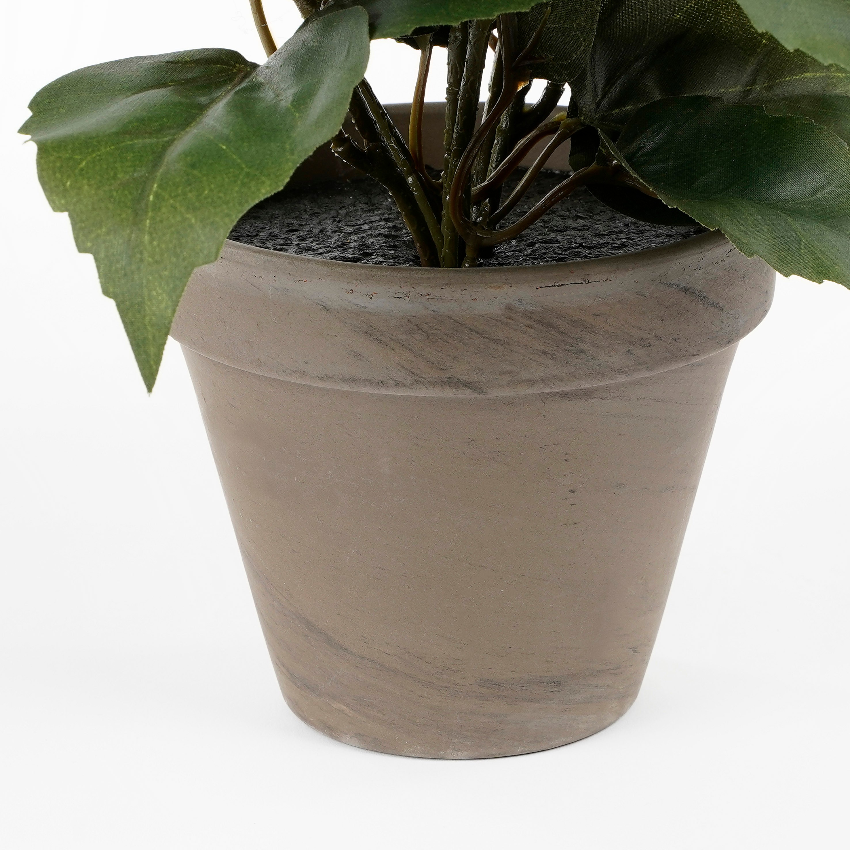 Mica decorations - hibiscus artificielle jaune en pot h40