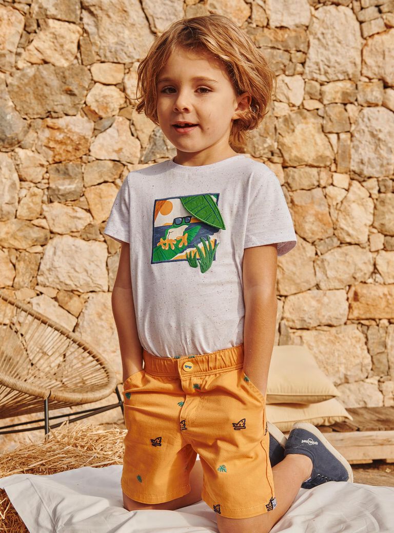 T-shirt écru à manches courtes