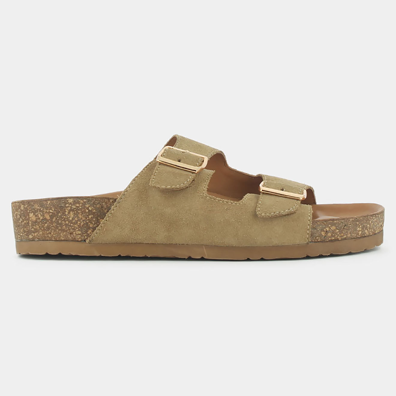 Jonak Mules en Velours de Cuir West beiges