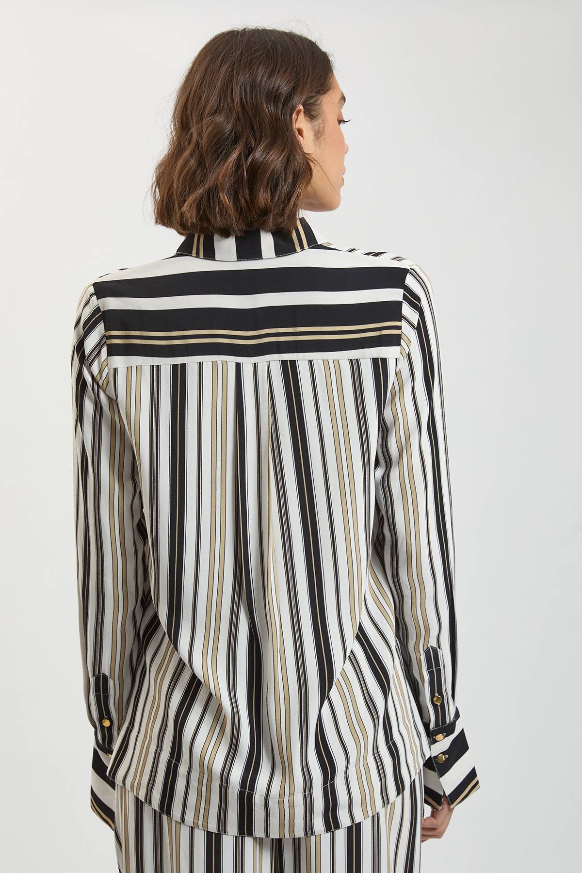KarenMillen Chemise Coordonnée En Viscose À Rayures Contrastées