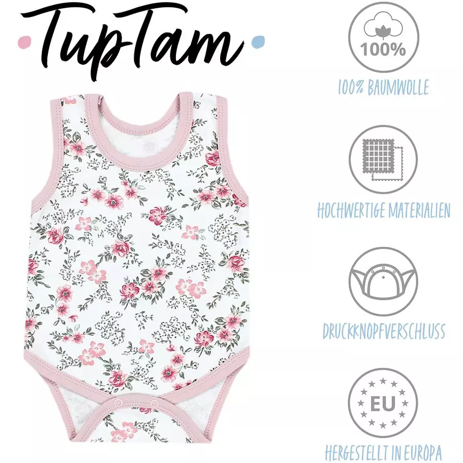TupTam Baby Mädchen Achselbody 5er Pack altrosa