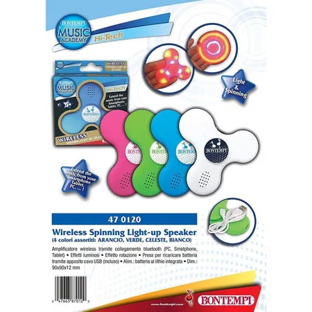 Bontempi Fidget Spinner mit Bluetooth Lautsprecher, sortiert