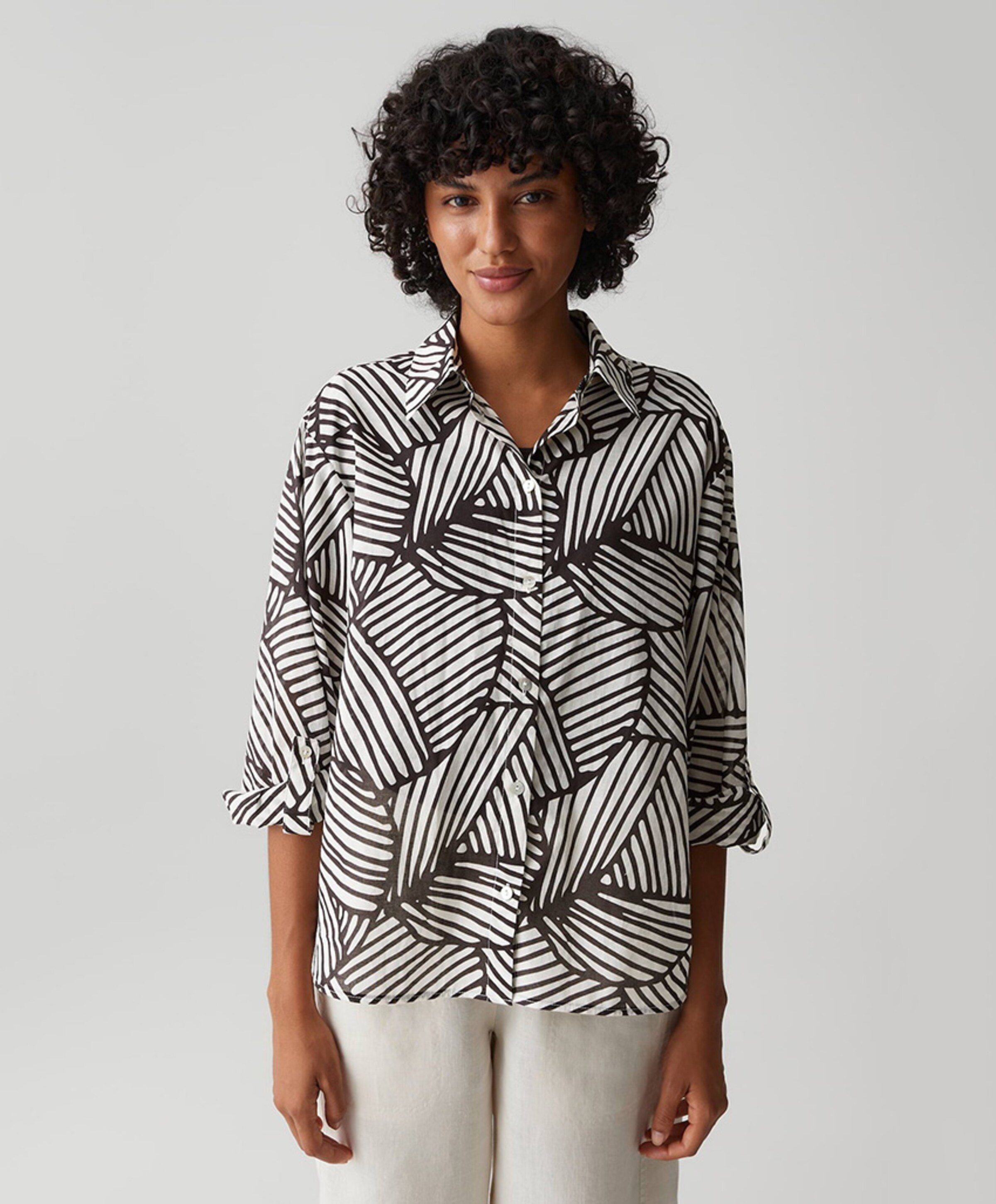 OPUS Dames blouse bruin
