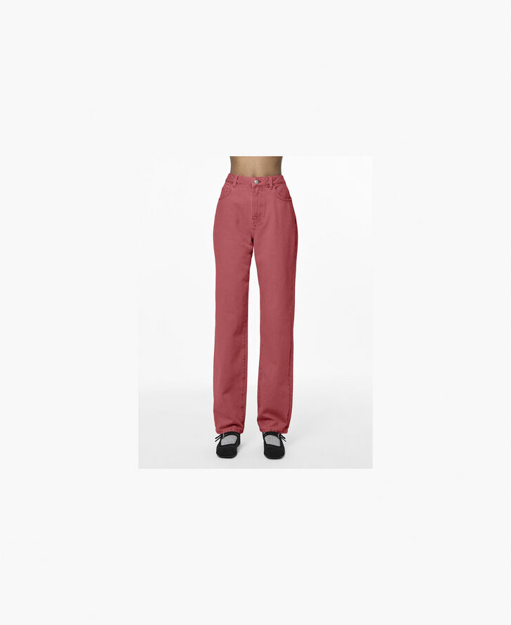 Pieces PCFRIA HW STRAIGHT DENIM PANTS D2D High risk red/washed