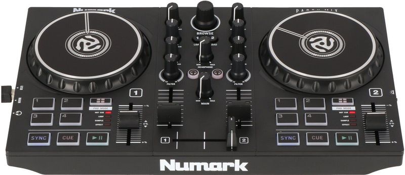 Numark Party Mix II - DJ-controller / DJ-set voor beginners met ingebouwde DJ-verlichting en DJ-mixer voor Serato DJ Lite