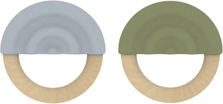 OYOY MINI Regnbue Bidering - Pakke med 2 Dusty blue / green
