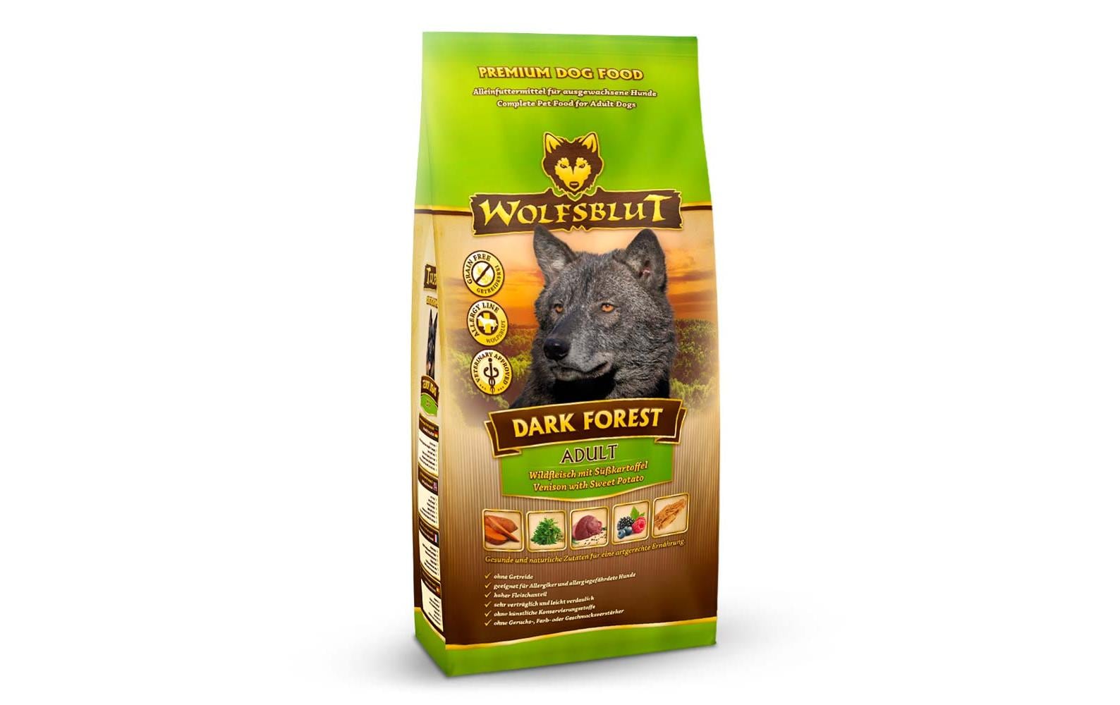 Trockenfutter Dog Dark Forest Adult, 12.5 kgMit Wild und Süsskartoffel