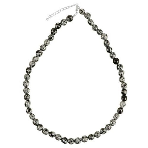 Collier obsidienne neige
