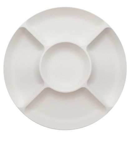 SnikSnack Snackfad - 5 Rum - 25 cm - Hvid