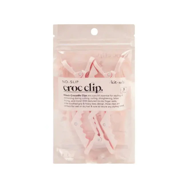 Recycled Plastic Crocodile Clip 3pc Blush