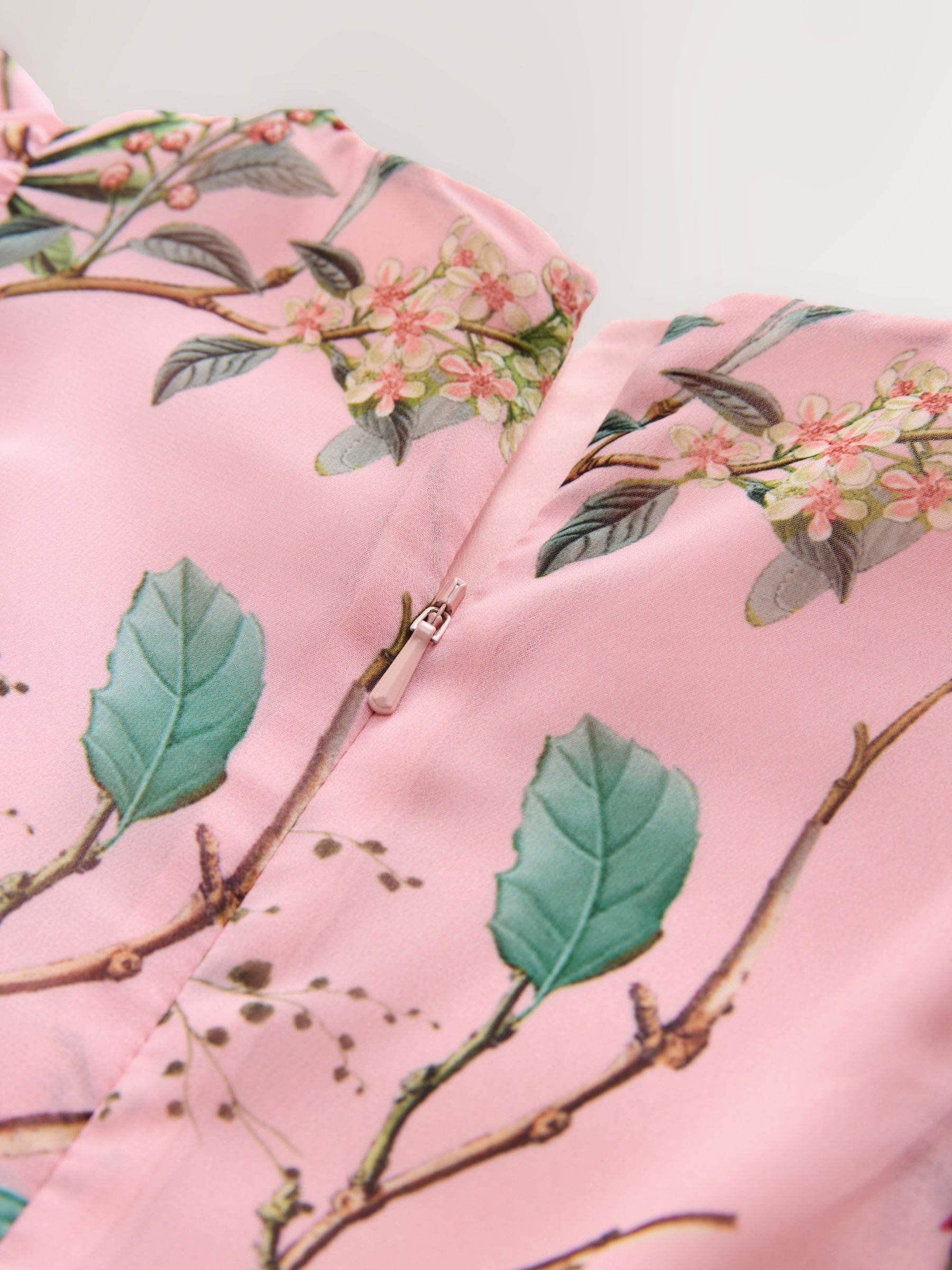 Roze bloemen - Versierde gelegenheidsjurk (3-16jaar)
