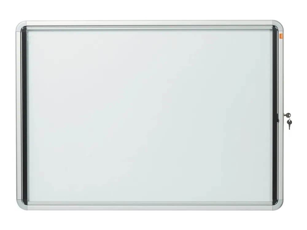 Nobo Premium Plus magnetisk låsbart opslagsskab med hængslet låge 8xA4 Hvid