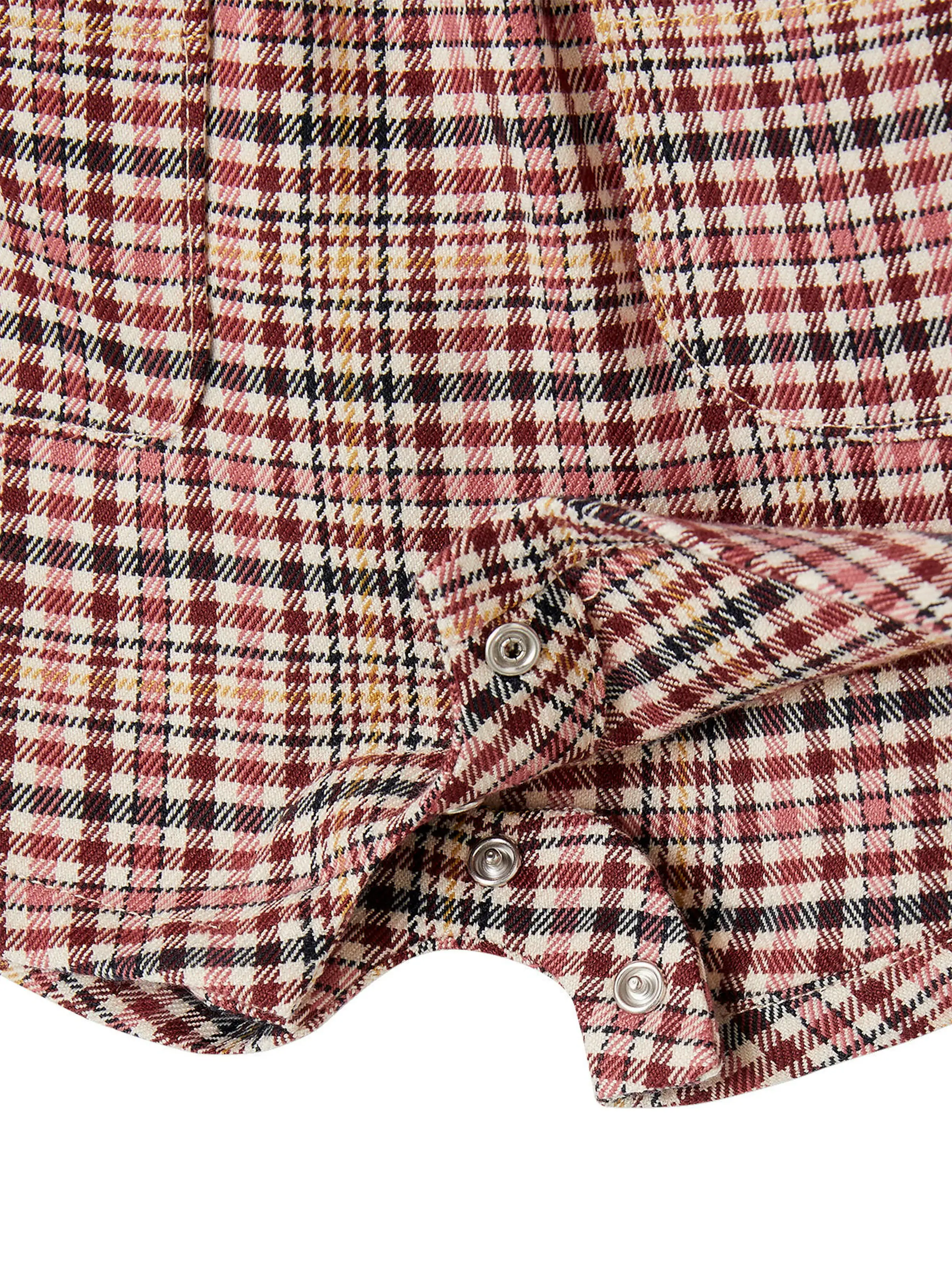 Vertbaudet Mädchen Baby-Set: karierte Latz-Shorts, Shirt & Haarband rosenholz