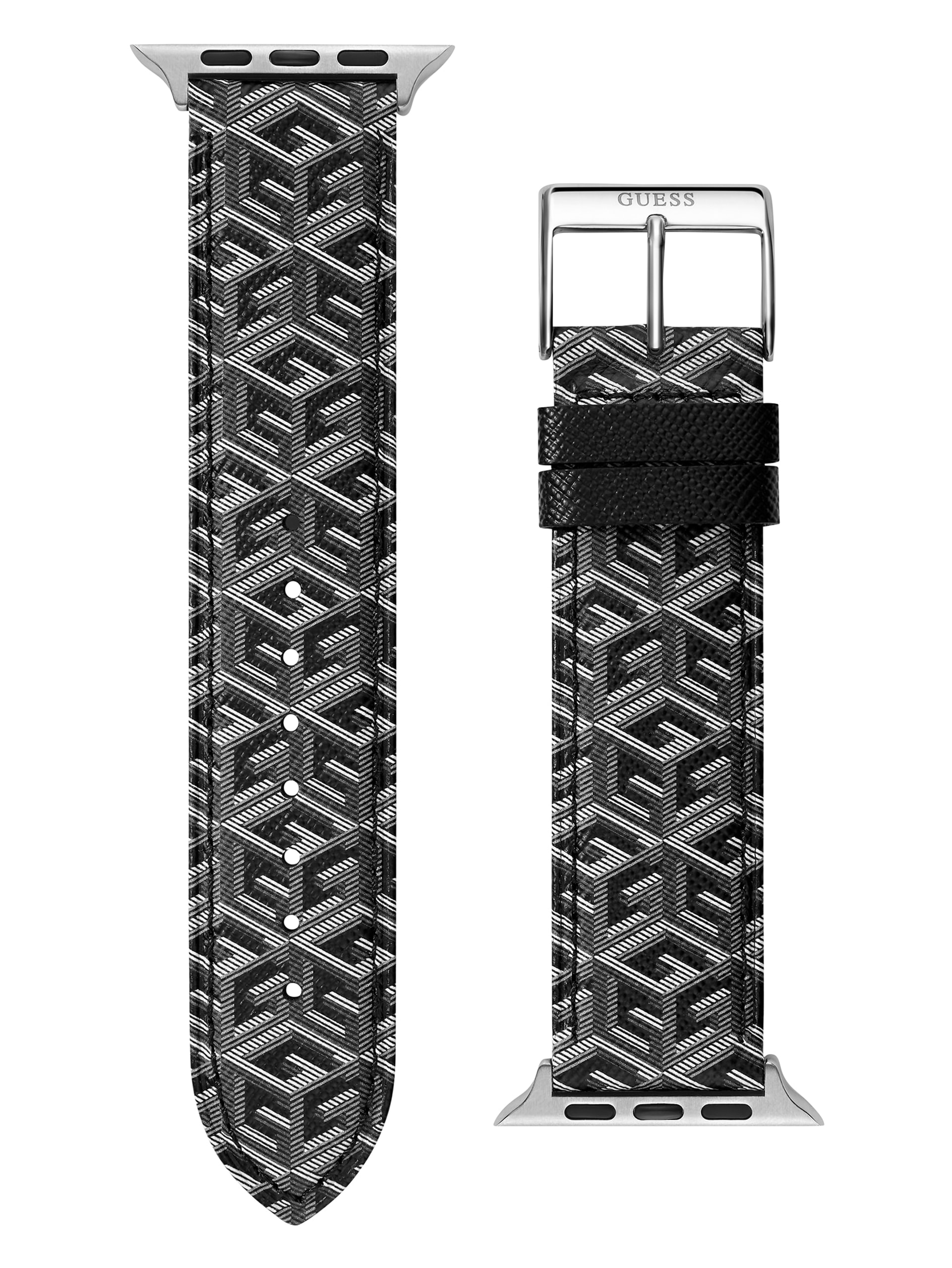 Pulseira G-Cube em couro cinza de 42 a 44 mm para Apple Watch®