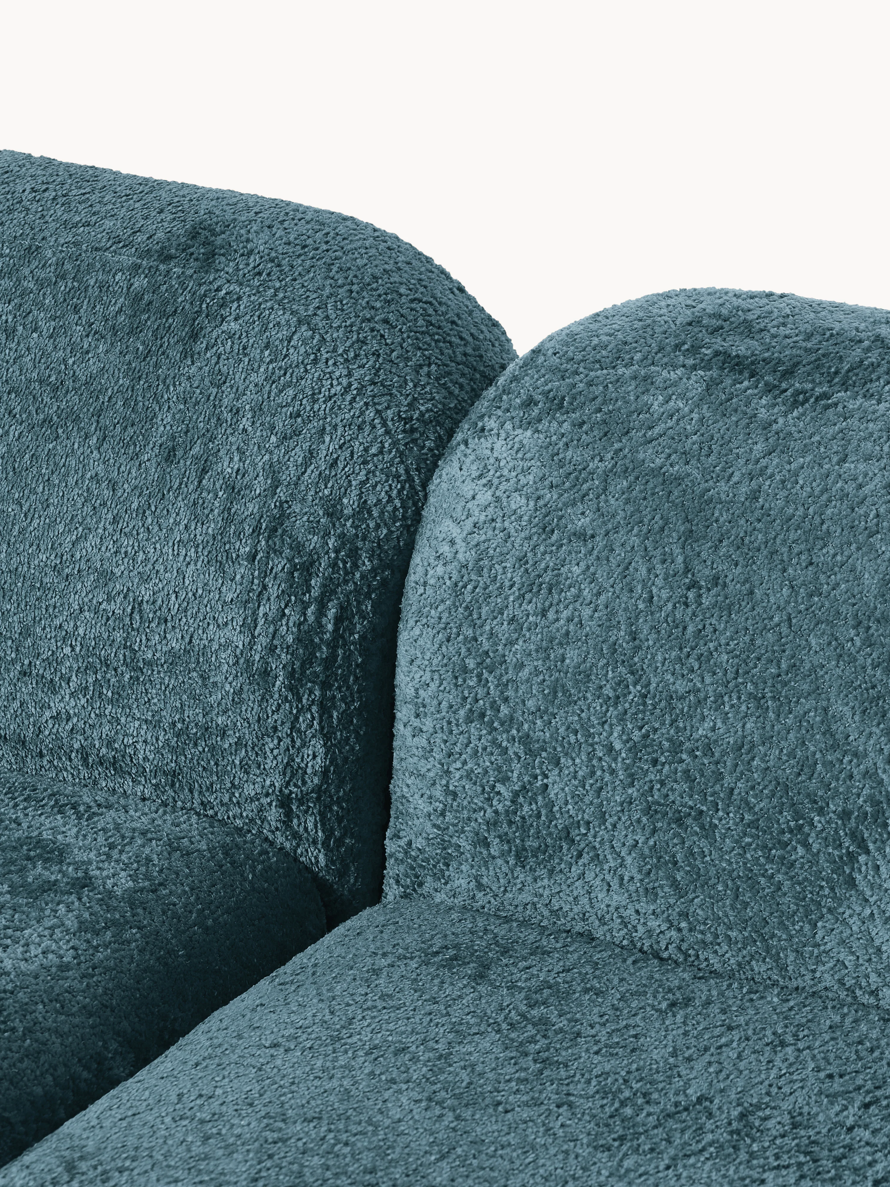 XL modulaire teddy bouclé hoekbank Wolke (4-zits) met chaise longue