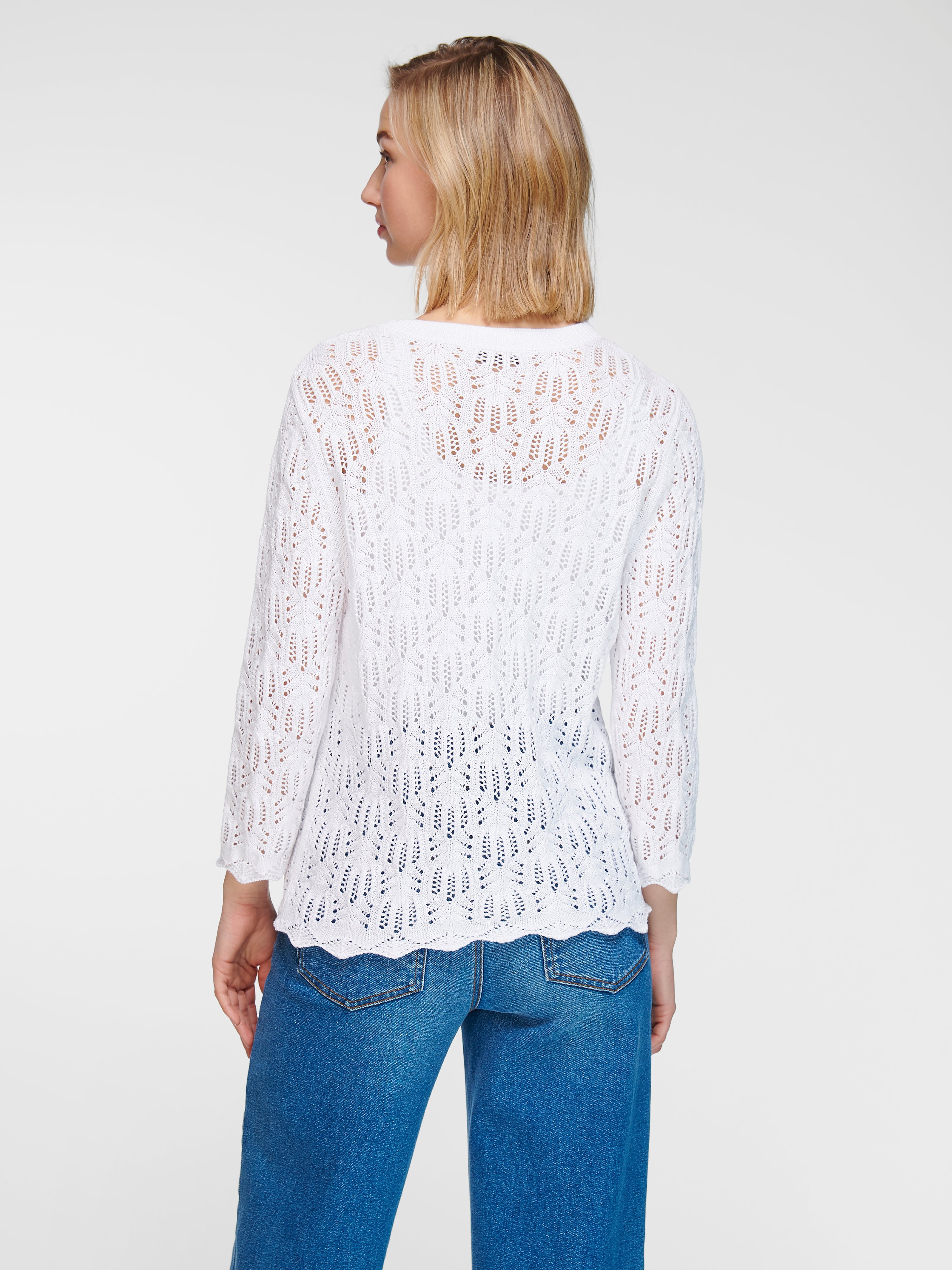 Rundhals-Pullover mit 3/4-Arm