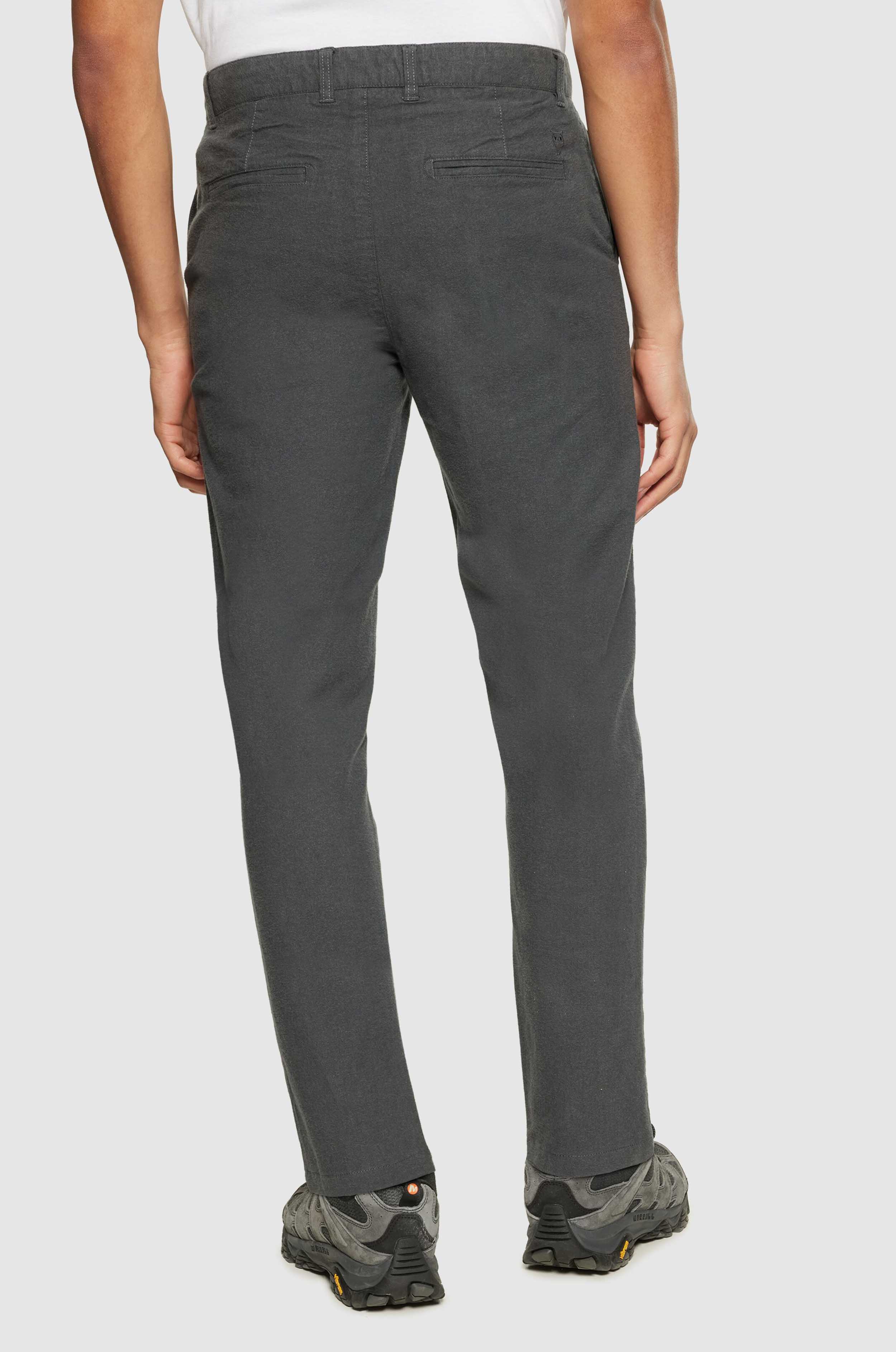 Knowledge Cotton Apparel Chinos Chuck Regular Flannel Chino Pants Gray Pinstripe