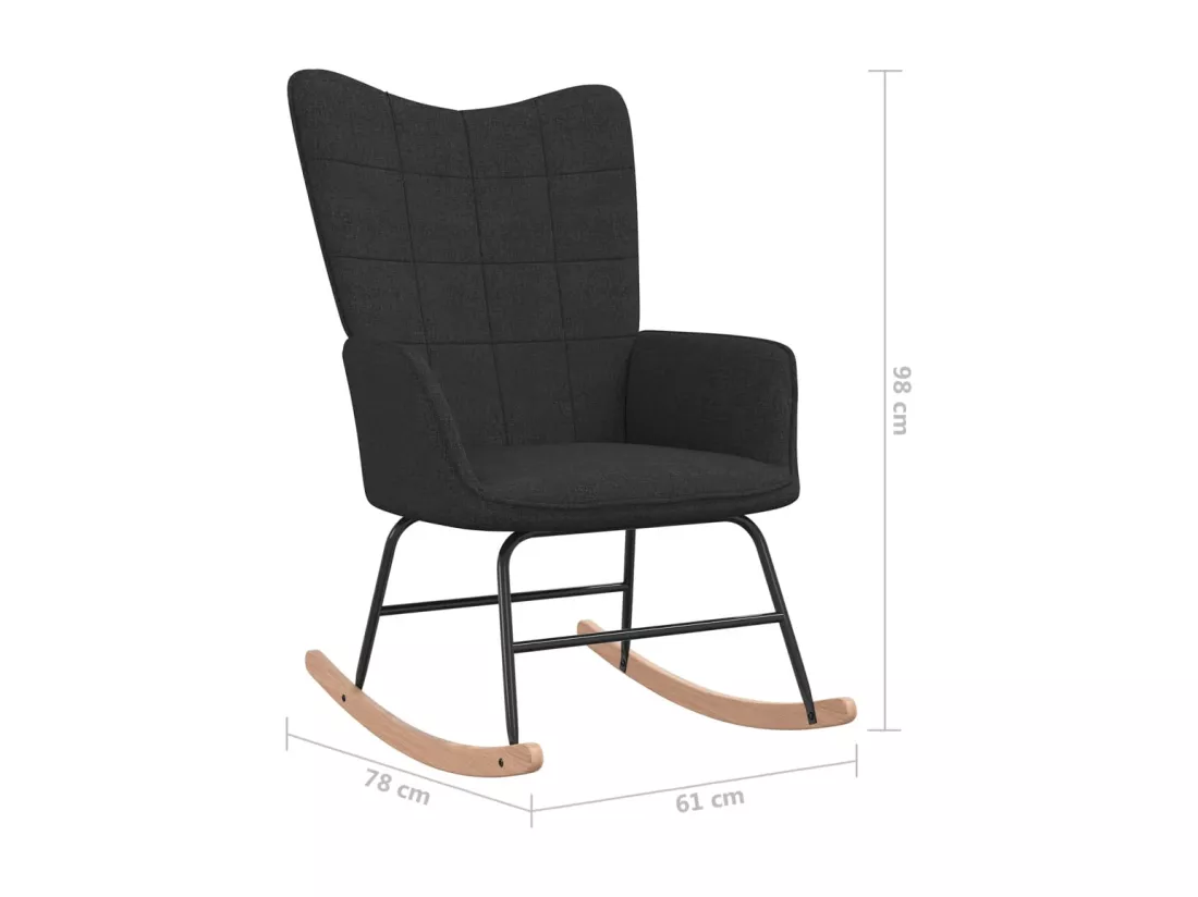 Chaise à bascule Noir Tissu