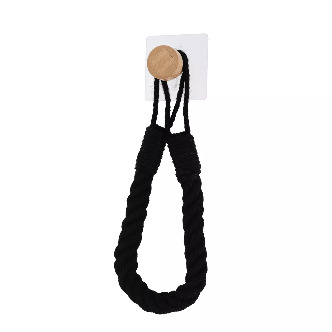 Dérouleur de papier - porte serviette adhésif Easy Chic Corde Noir
