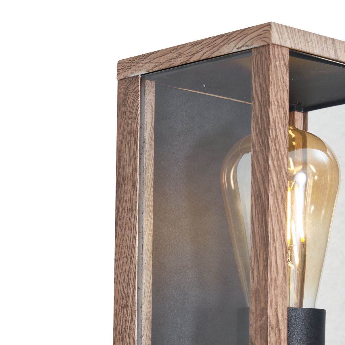 Industriële wandlamp hout print 26 cm IP44  - Charlois