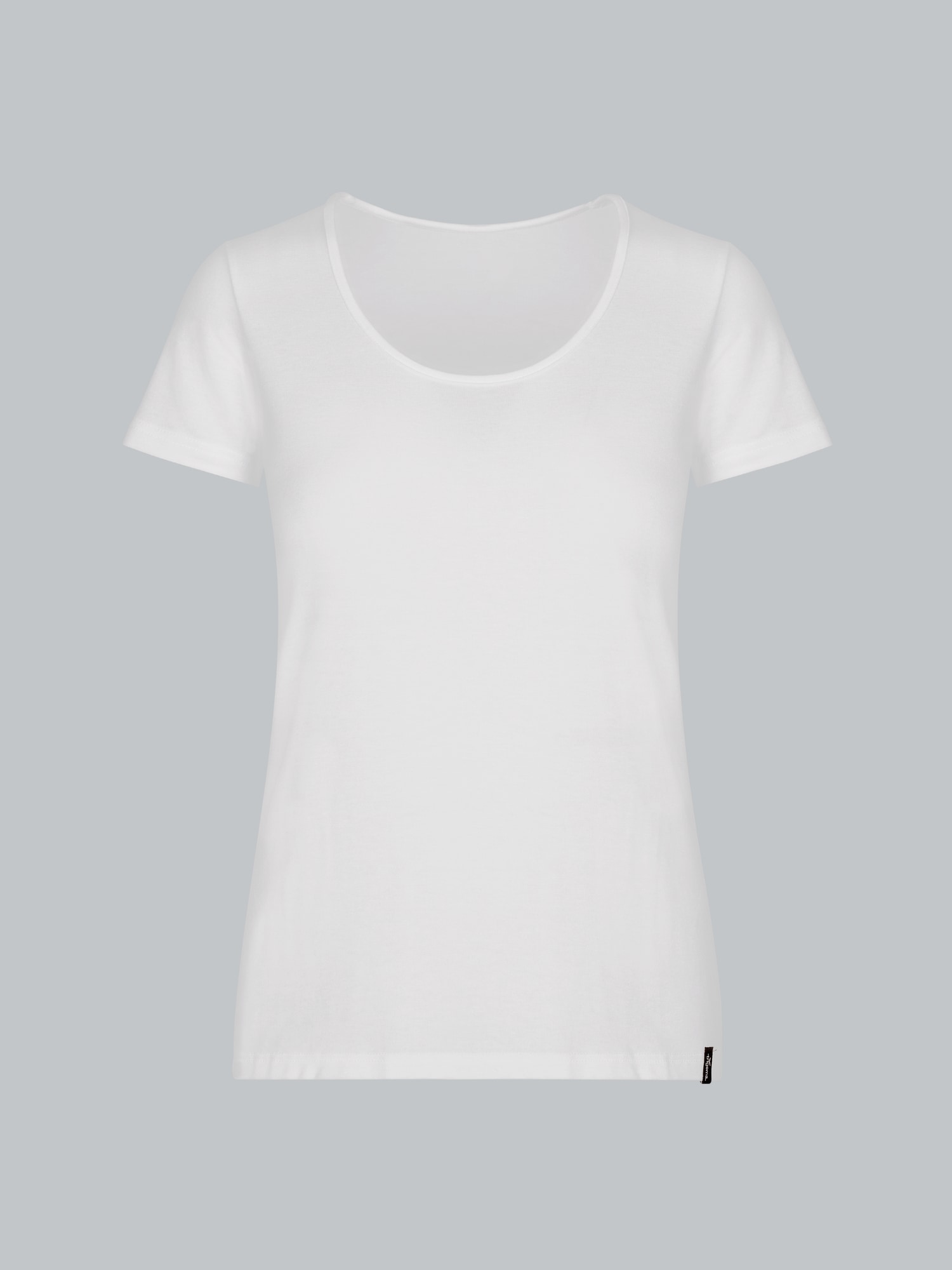 Rundhalsshirt aus Viskose Weiss