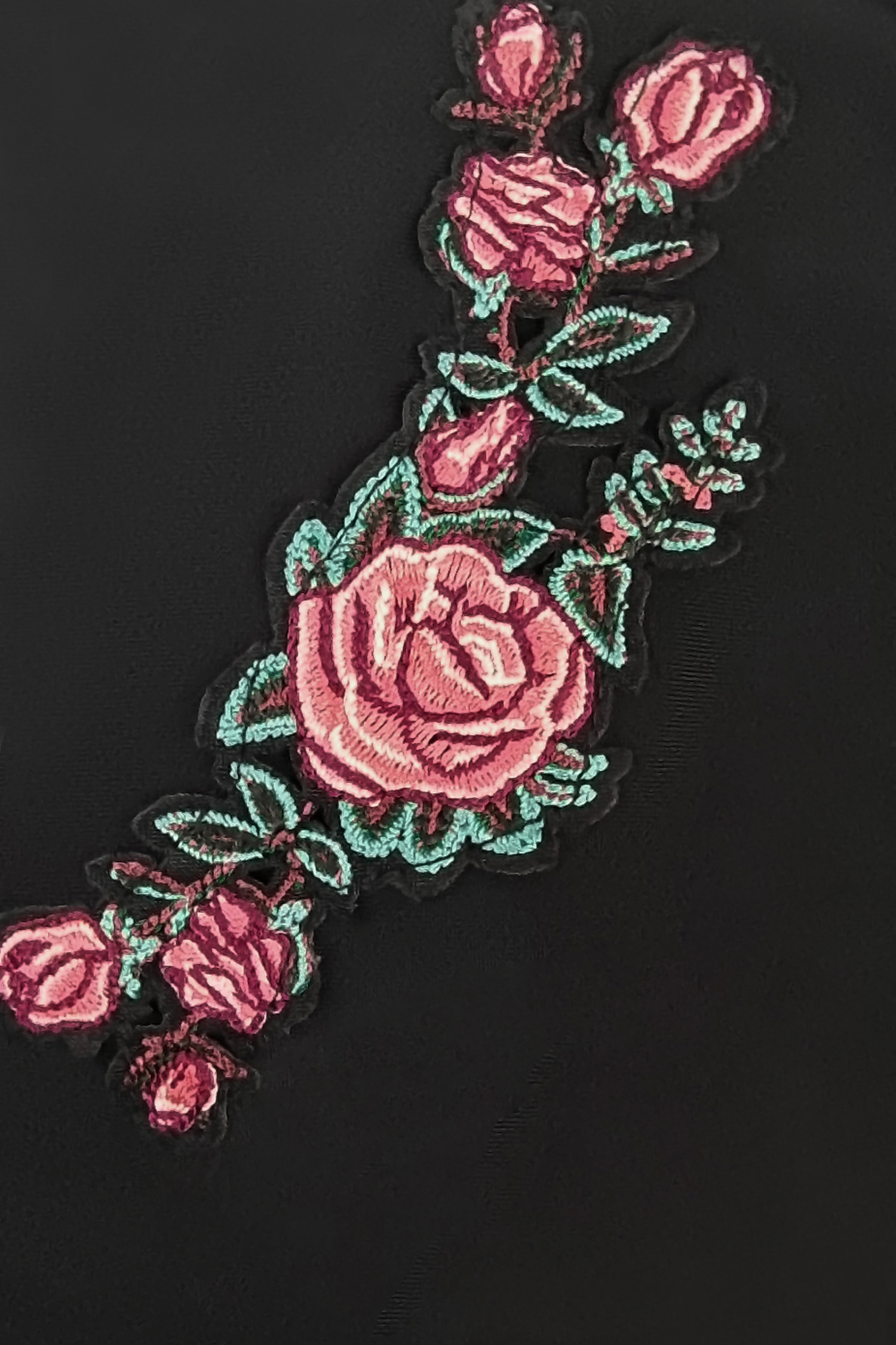 Maillot de bain une pièce à broderie rose