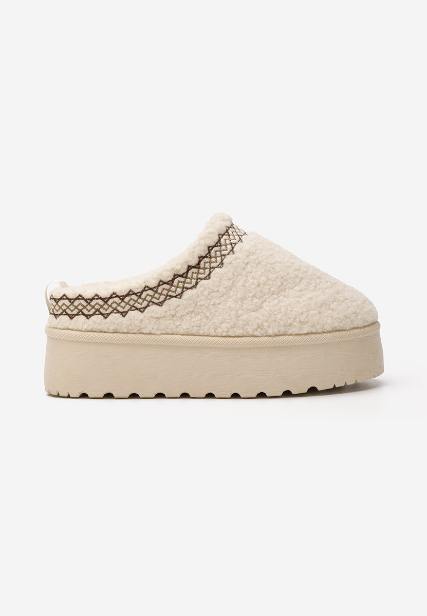 Sabots pour femme à plateforme beige Aronna