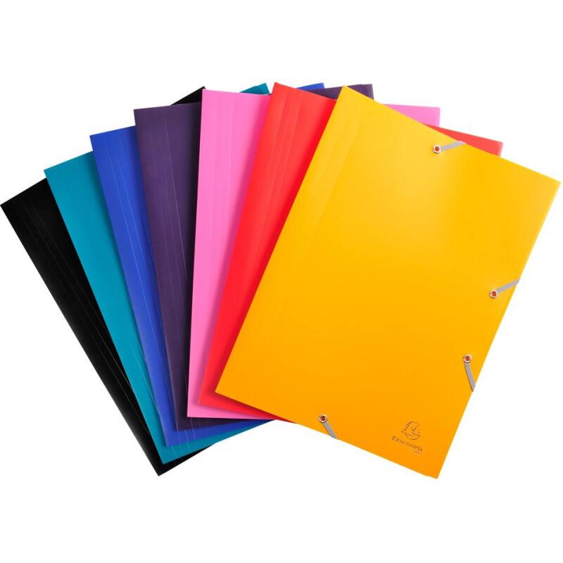 Chemise à élastiques 3 rabats polypropylène 4/10e Opaque Eco - A4 - Couleurs assorties