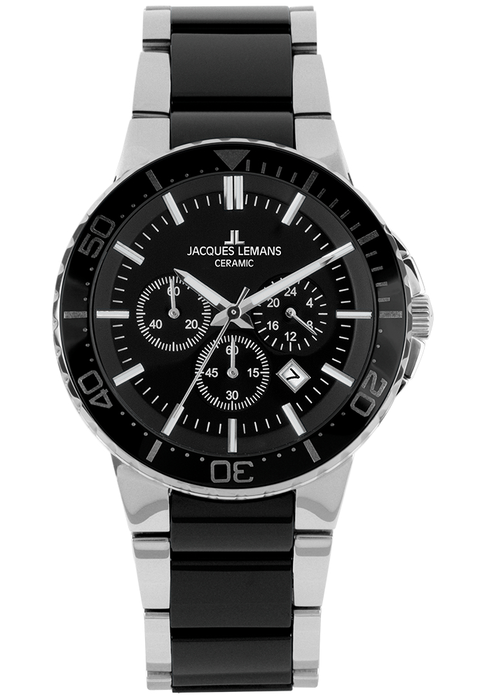Jacques Lemans Chronograph Colmar HighTech Ceramic schwarz