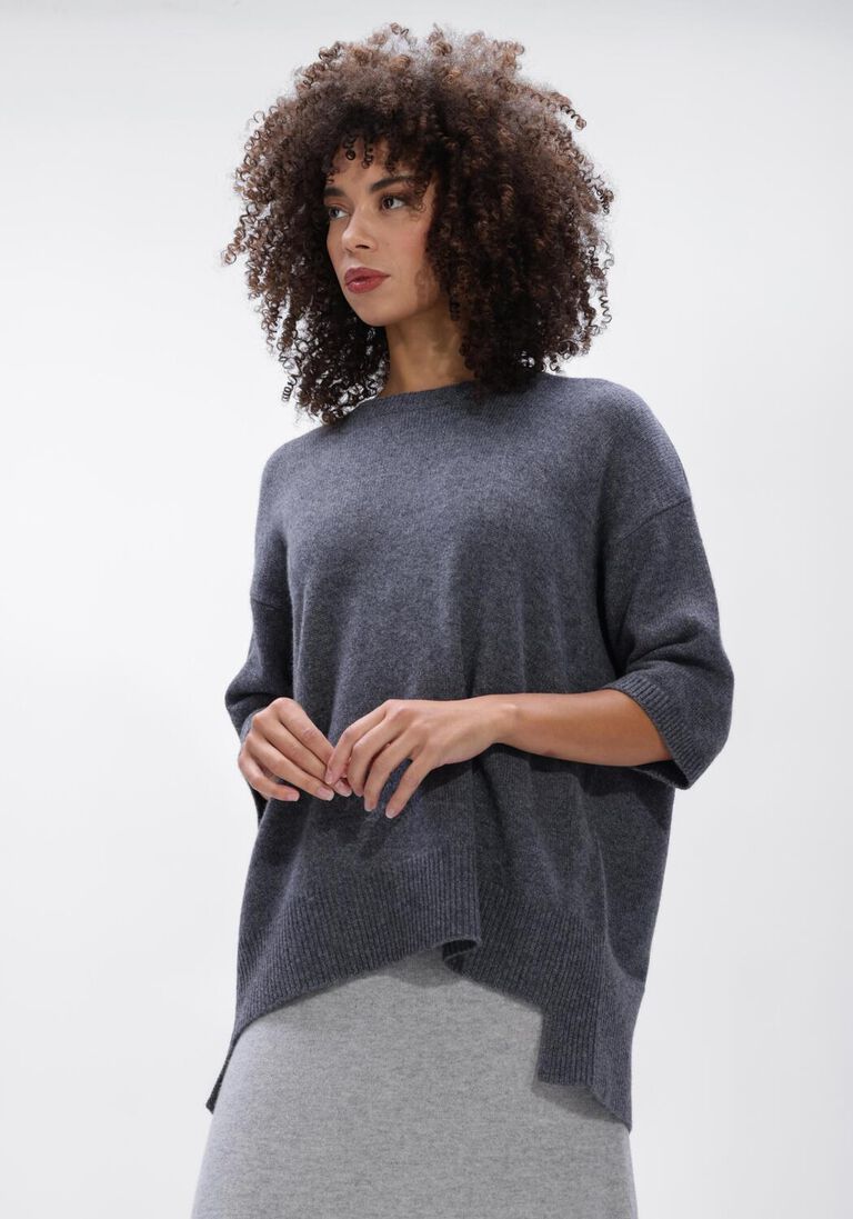 donkergrijze lisa yang trui camille sweater