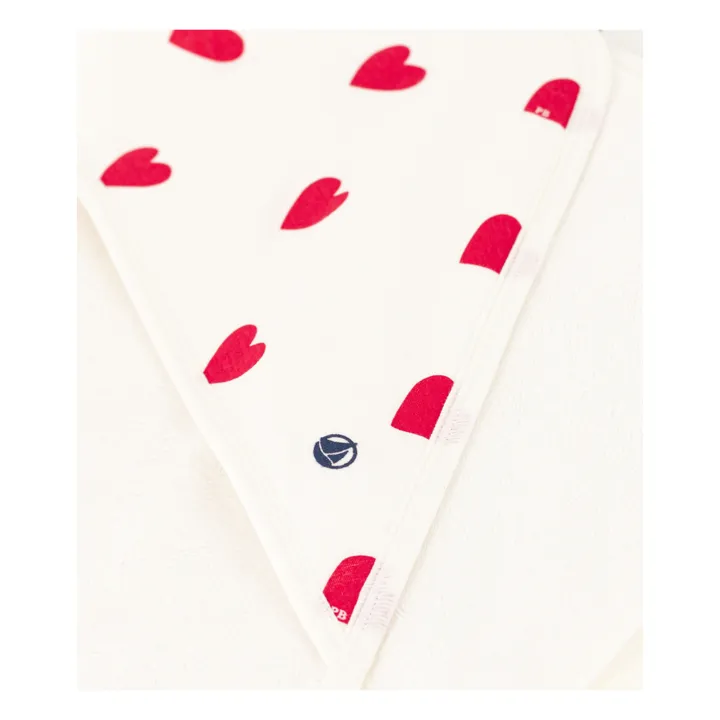 Petit Bateau Carré de Bain Madela Cœurs | Blanc