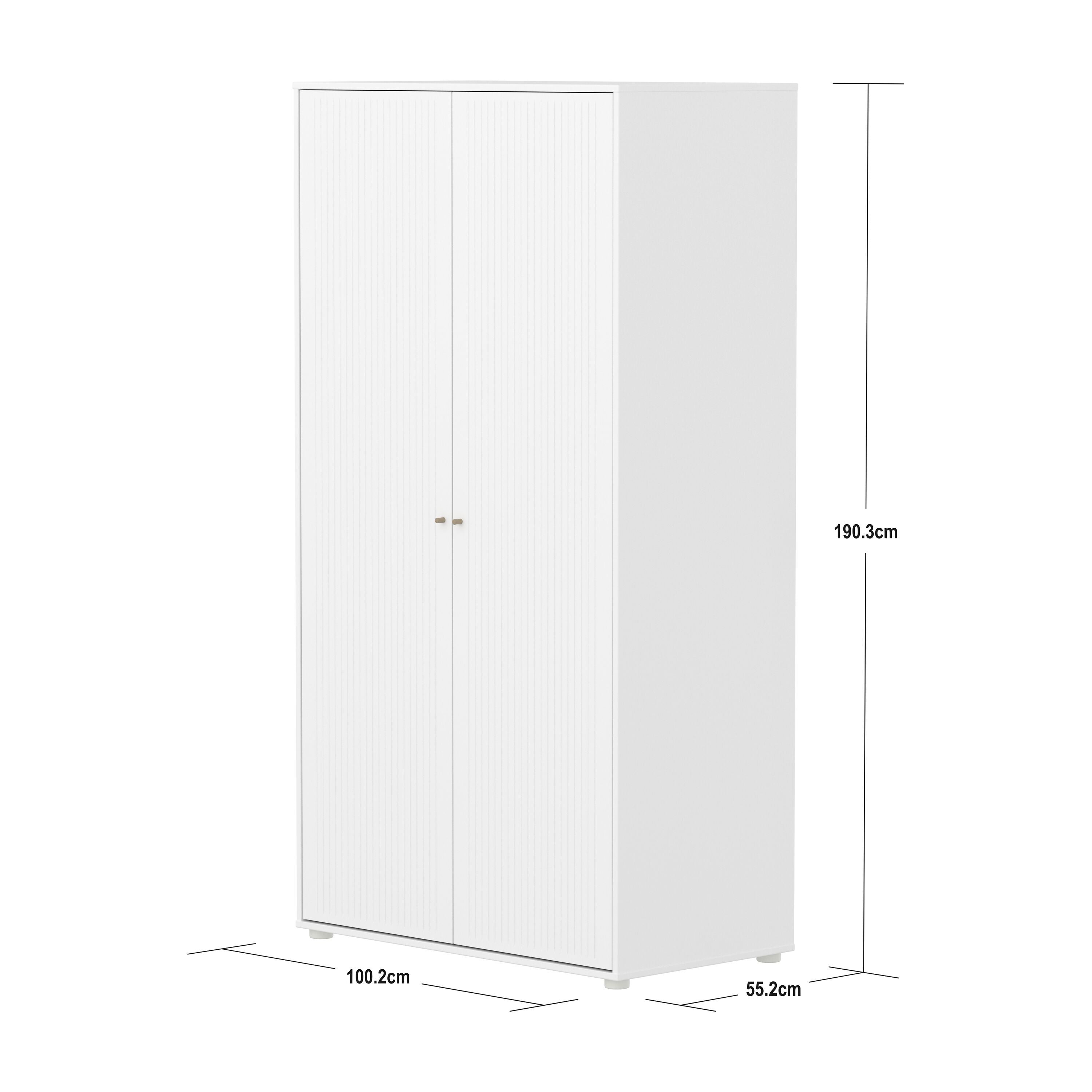 Flexa SAGA Schrank - Weiss / B: 100.0 cm x T: 55.0 cm x H: 190.0 cm
